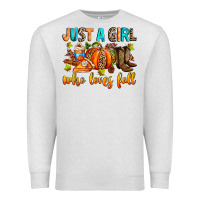 Oatmeal Heather Just a girl who loves Fall Premium Sweatshirt - RanaPortraitStore