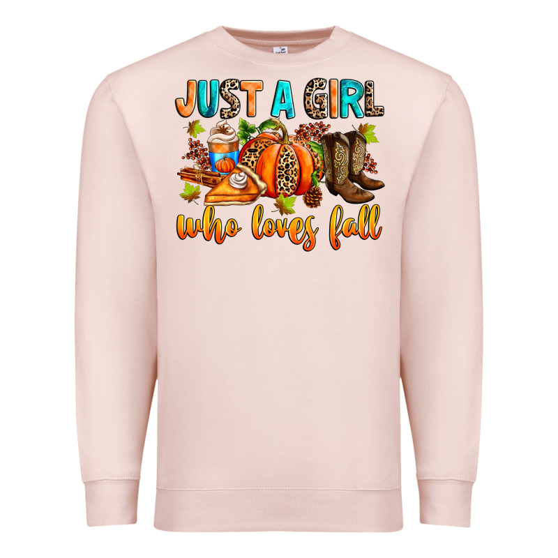 Just A Girl Who Loves Fall Premium Sweatshirt by RanaPortraitStore | Teevron