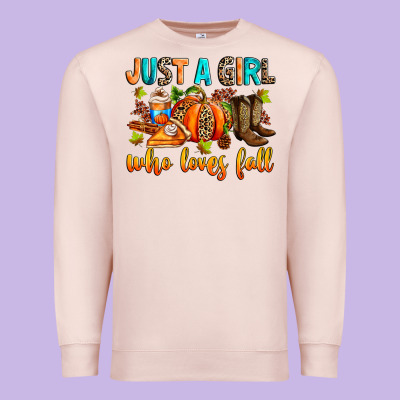 Just A Girl Who Loves Fall Premium Sweatshirt Designed By Ranaportraitstore