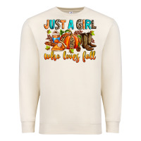 Sandshell Just a girl who loves Fall Premium Sweatshirt - RanaPortraitStore