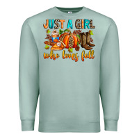 Seafoam Just a girl who loves Fall Premium Sweatshirt - RanaPortraitStore