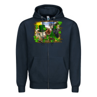 Navy St patrick's day cows Zipper Hoodie - RanaPortraitStore