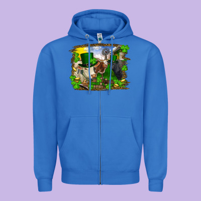 St Patrick's Day Cows Zipper Hoodie Designed By Ranaportraitstore