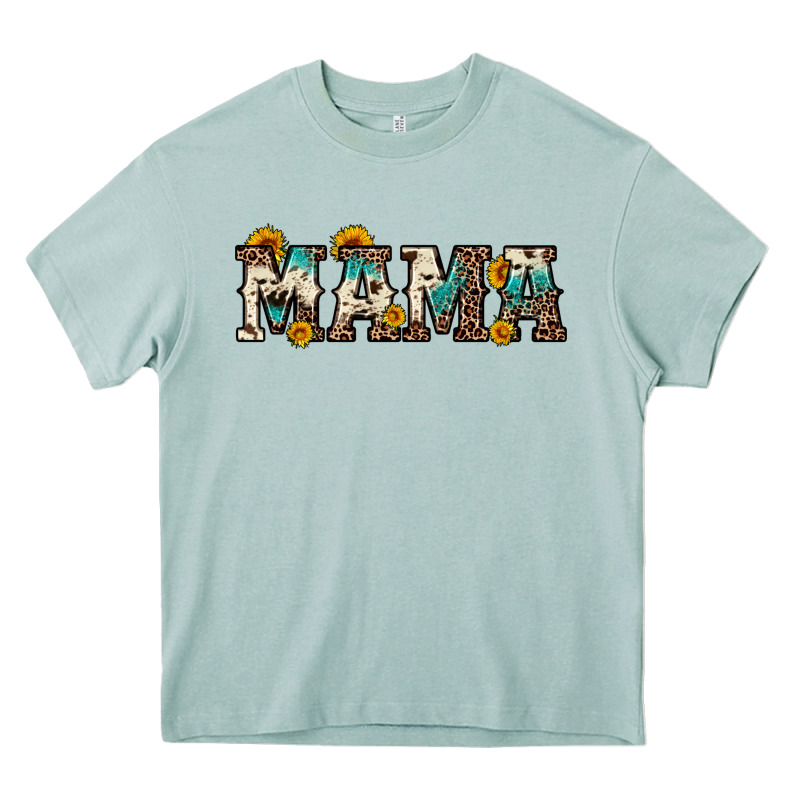 Mama Sunflower Leopard Heavy Core Tee by OliviaCreatesArt | Teevron