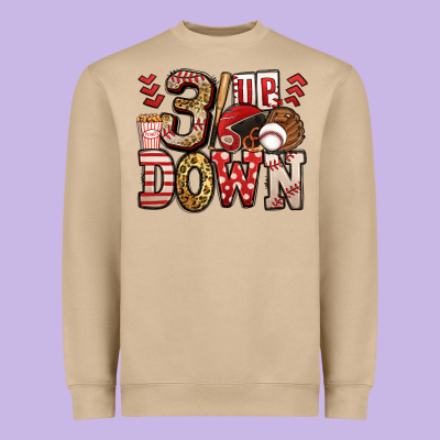 Three Up Three Down Baseball Heavyweight Sweatshirt Designed By Jasminsmagicworld