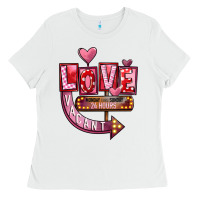 White Valentines Day Love Vacant Ladies Tee - FaDigitalArtStudio