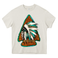 Cream indian headdress arrowhead Heavy Core Tee - Jasminsmagicworld