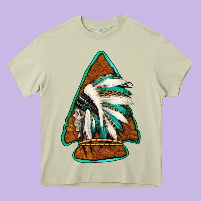 Indian Headdress Arrowhead Heavy Core Tee Designed By Jasminsmagicworld