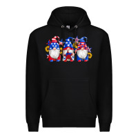 Black american flag gnomes sunflowers star Premium Hoodie - Artiststas