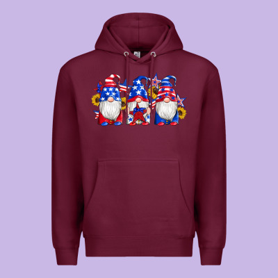 American Flag Gnomes Sunflowers Star Premium Hoodie Designed By Artiststas