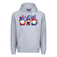 Heather Grey american flag gnomes sunflowers star Premium Hoodie - Artiststas