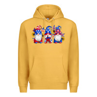 Mustard american flag gnomes sunflowers star Premium Hoodie - Artiststas