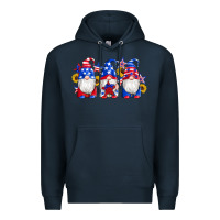 Navy american flag gnomes sunflowers star Premium Hoodie - Artiststas