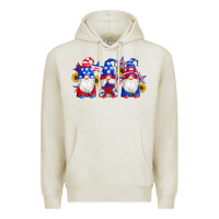 Oatmeal Heather american flag gnomes sunflowers star Premium Hoodie - Artiststas