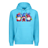 Ocean Blue american flag gnomes sunflowers star Premium Hoodie - Artiststas