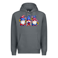 Rock american flag gnomes sunflowers star Premium Hoodie - Artiststas