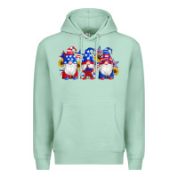 Seafoam american flag gnomes sunflowers star Premium Hoodie - Artiststas