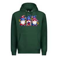 Sports Green american flag gnomes sunflowers star Premium Hoodie - Artiststas