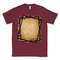 Burgundy Burlap and Leopard  Black Frame Classic Tee - CowCowDesign
