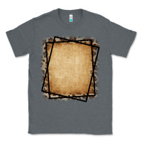 Charcoal Heather Burlap and Leopard  Black Frame Classic Tee - CowCowDesign