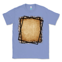 Colony Blue Burlap and Leopard  Black Frame Classic Tee - CowCowDesign