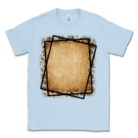 Dusty Blue Burlap and Leopard  Black Frame Classic Tee - CowCowDesign