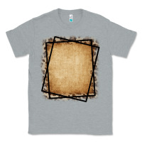 Heather Grey Burlap and Leopard  Black Frame Classic Tee - CowCowDesign
