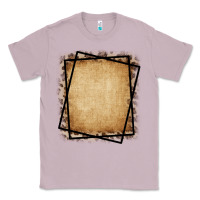 Lilac Burlap and Leopard  Black Frame Classic Tee - CowCowDesign