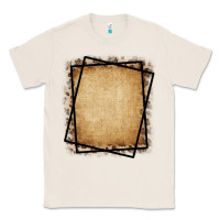 Natural Burlap and Leopard  Black Frame Classic Tee - CowCowDesign