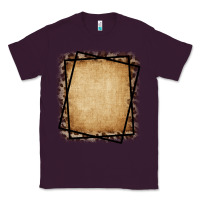 Plum Burlap and Leopard  Black Frame Classic Tee - CowCowDesign