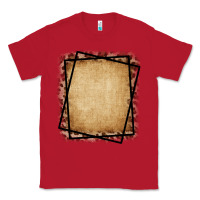 Red Burlap and Leopard  Black Frame Classic Tee - CowCowDesign