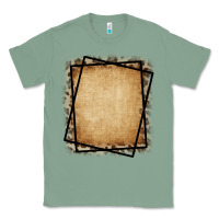 Sage Burlap and Leopard  Black Frame Classic Tee - CowCowDesign