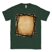 Sports Green Burlap and Leopard  Black Frame Classic Tee - CowCowDesign