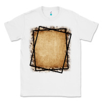 White Burlap and Leopard  Black Frame Classic Tee - CowCowDesign