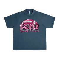 Midnight Navy Tickle Breast Cancer Football Urban Heavy Tee - FaDigitalArtStudio
