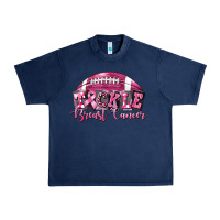 Navy Tickle Breast Cancer Football Urban Heavy Tee - FaDigitalArtStudio