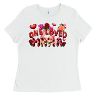 White One loved mama Ladies Tee - FaDigitalArtStudio