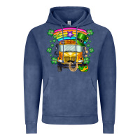 Vintage Denim st. patricks day school bus Vintage Hoodie - SublimationCraftShop