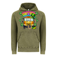 Vintage Olive st. patricks day school bus Vintage Hoodie - SublimationCraftShop