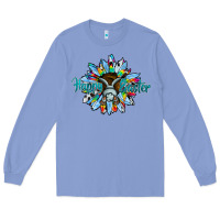 Colony Blue happy easter sunflower Long Sleeve Tee - CowhideDigitalArt