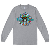 Heather Grey happy easter sunflower Long Sleeve Tee - CowhideDigitalArt