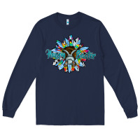 Navy happy easter sunflower Long Sleeve Tee - CowhideDigitalArt