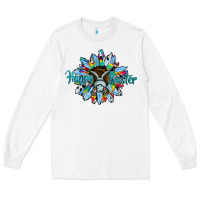 White happy easter sunflower Long Sleeve Tee - CowhideDigitalArt