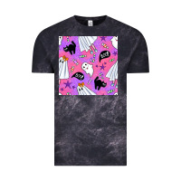 Cloud Black cute ghost halloween seamless pattern Vintage Tee - BundleAndBundleShop