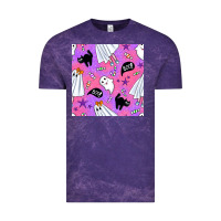 Cloud Purple cute ghost halloween seamless pattern Vintage Tee - BundleAndBundleShop