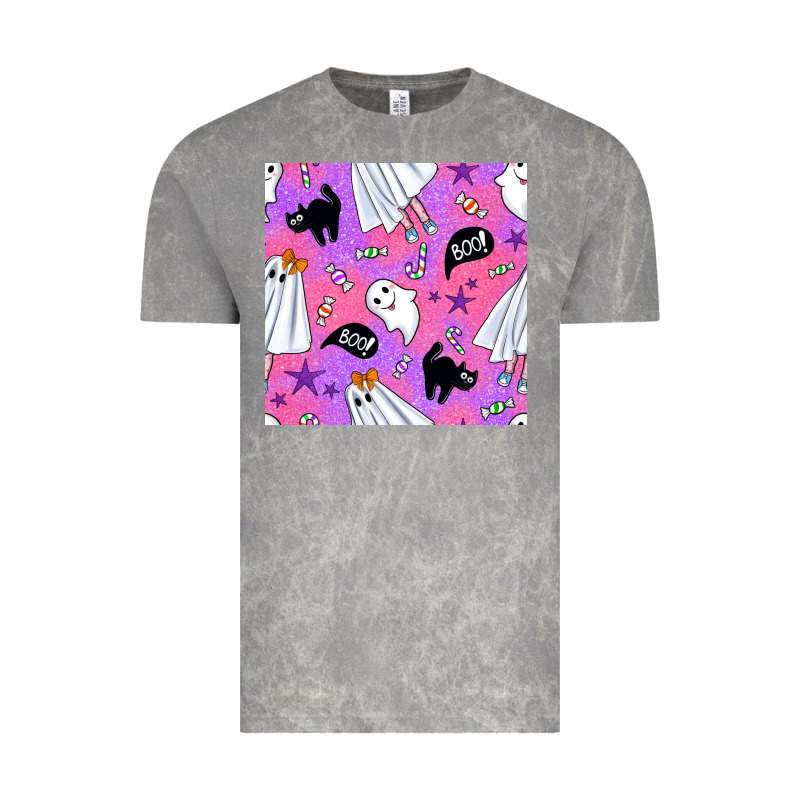 Cute Ghost Halloween Seamless Pattern Vintage Tee by BundleAndBundleShop | Teevron