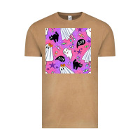 Vintage Camel cute ghost halloween seamless pattern Vintage Tee - BundleAndBundleShop