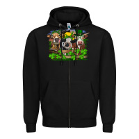 Black St patrick's day heifers Zipper Hoodie - RanaPortraitStore