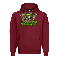 Burgundy St patrick's day heifers Zipper Hoodie - RanaPortraitStore