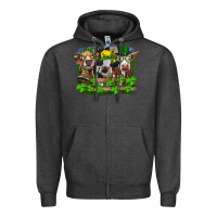 Charcoal Heather St patrick's day heifers Zipper Hoodie - RanaPortraitStore
